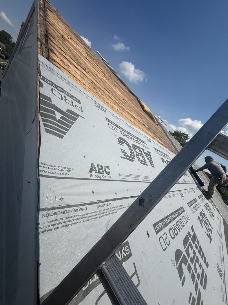 Roofing work in progress